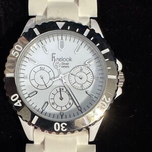 Freelook Silver and White Unisex Sea Diver Watch